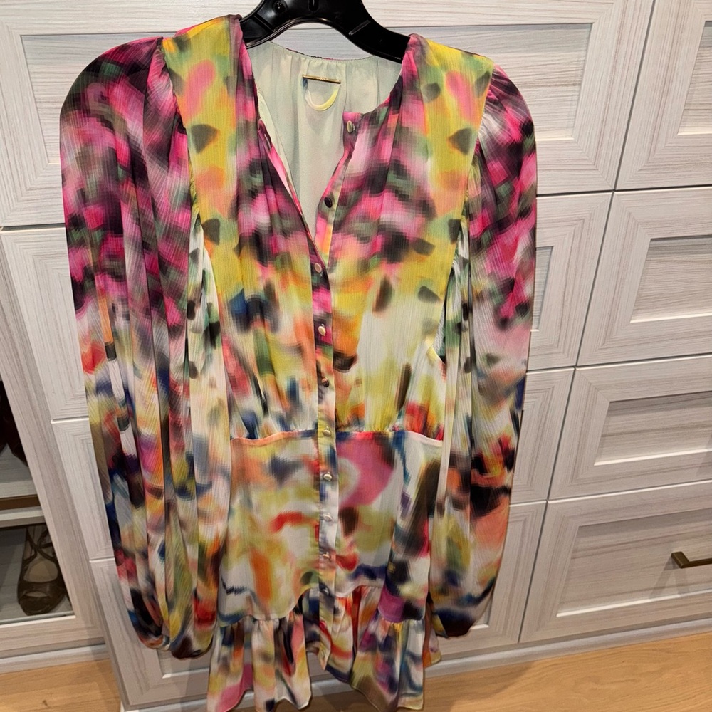 Alexis Leonie Crepe Minidress Iridescent Small - Picture 9 of 16